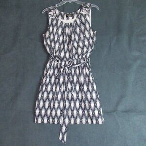 Guess Dress Womens Small Black Geometric Blouson Work Lunch Date Prep Belted
